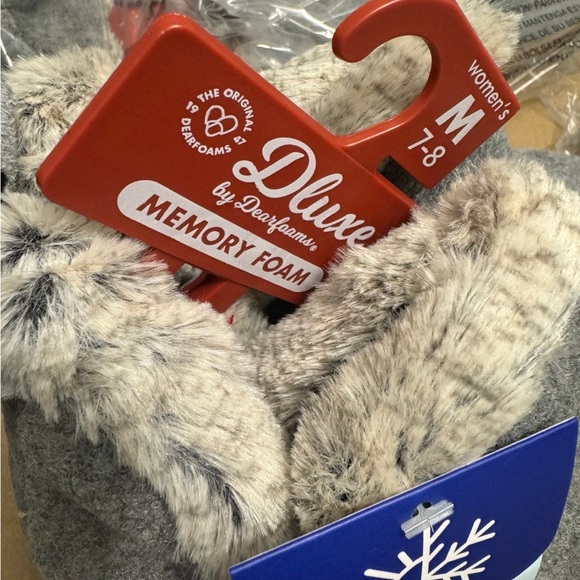 DLuxe By Dearfoam Dolly Felted Bootie Slippers- Gray M 7/8 - Picture 2 of 8